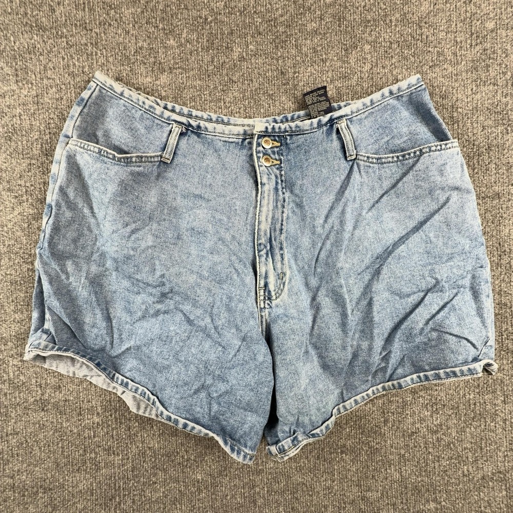 Route 66 Shorts Womens 22W Blue Denim Mom High Rise Relaxed Fit Zip Fly Casual